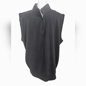 TURTLESON Tour Performance Oxford Quarter-Zip vest In Washed Black. Size Large